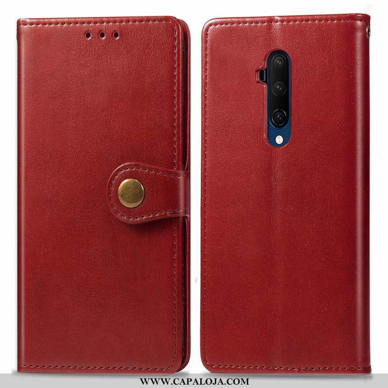 Capa Oneplus 7t Pro Cordao Negócio Cases Cover Vermelho, Capas Oneplus 7t Pro Couro Promoção