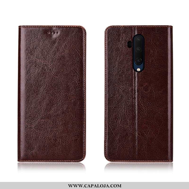 Capa Oneplus 7t Pro Couro Genuíno Soft Antiqueda Protetoras Castanho, Capas Oneplus 7t Pro Couro Bar