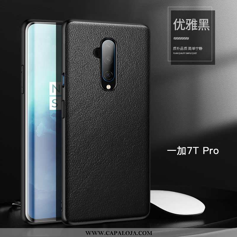 Capa Oneplus 7t Pro Tendencia Couro Legitimo Simples Antiqueda Laranja, Capas Oneplus 7t Pro Proteto