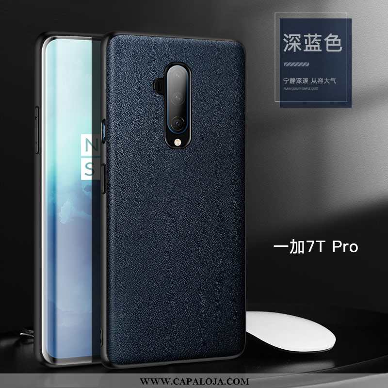 Capa Oneplus 7t Pro Tendencia Couro Legitimo Simples Antiqueda Laranja, Capas Oneplus 7t Pro Proteto