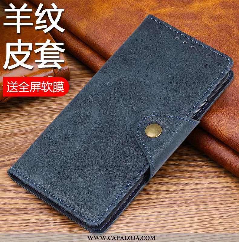 Capa Oneplus 8 Couro Genuíno Masculino Telemóvel Nova, Capas Oneplus 8 Azul Escuro Comprar