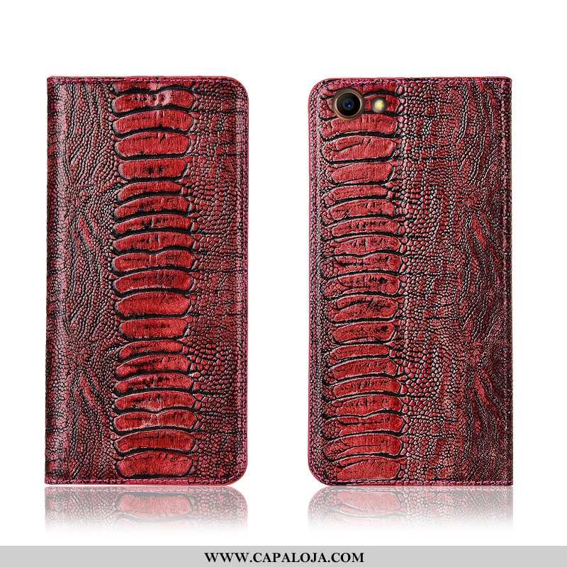 Capa Oppo A3 Couro Legitimo Cases Telemóvel Nova Castanho, Capas Oppo A3 Couro Barato