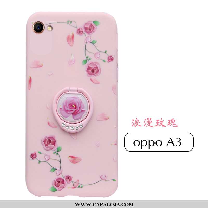 Capa Oppo A3 Tendencia Capas Malha Vermelha Rosa, Oppo A3 Soft Online