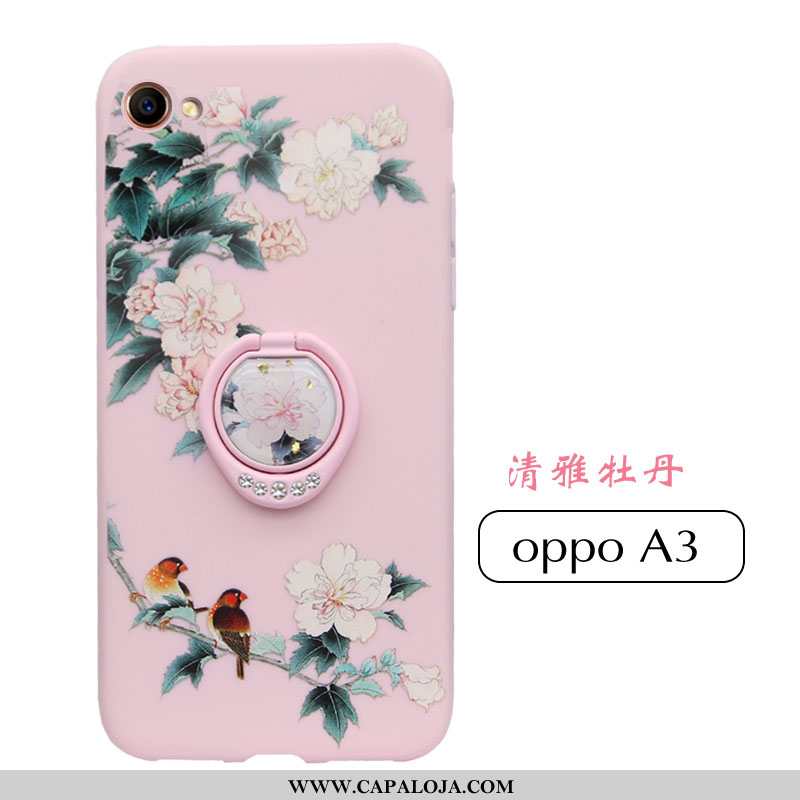 Capa Oppo A3 Tendencia Capas Malha Vermelha Rosa, Oppo A3 Soft Online