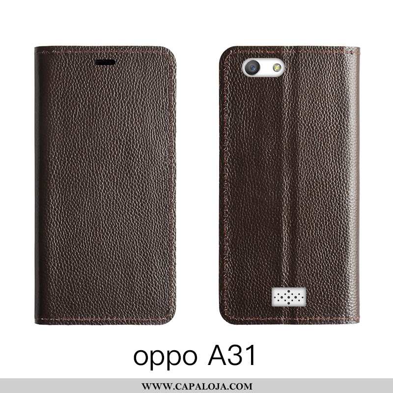 Capa Oppo A31 Couro Cases Vaca Legitimo Laranja, Capas Oppo A31 Protetoras Baratos