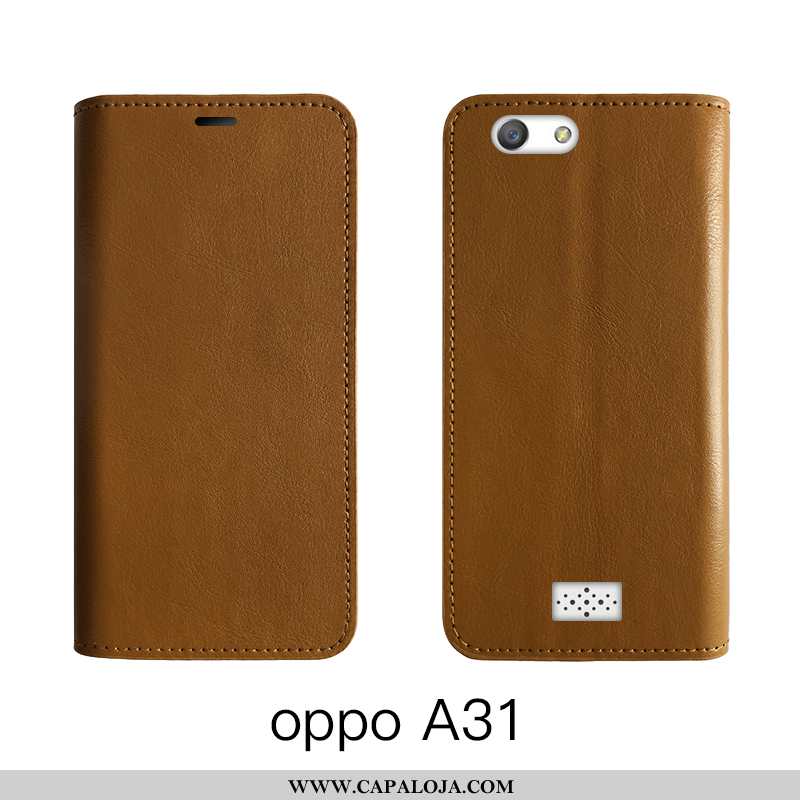 Capa Oppo A31 Protetoras Vaca Couro Cover Castanho, Capas Oppo A31 Couro Legitimo Venda