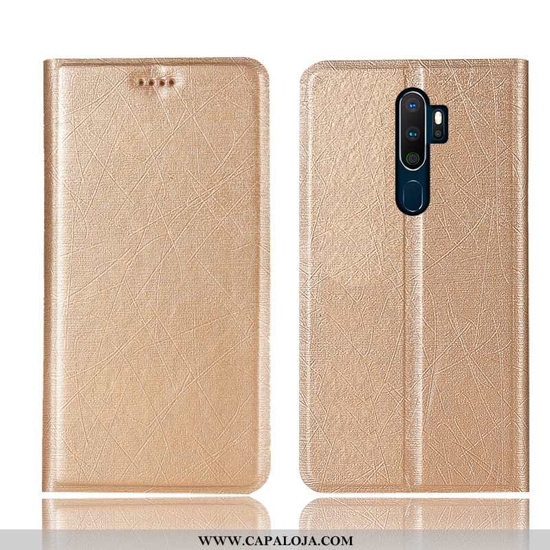 Capa Oppo A5 2020 Couro Capas Dourada Cover Dourado, Oppo A5 2020 Protetoras Baratos