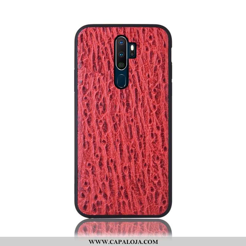 Capa Oppo A5 2020 Couro Legitimo Capas Cases Telemóvel Castanho, Oppo A5 2020 Protetoras Barato