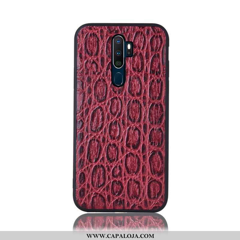 Capa Oppo A5 2020 Couro Legitimo Roxa Telemóvel Traseira Roxo, Capas Oppo A5 2020 Protetoras Comprar