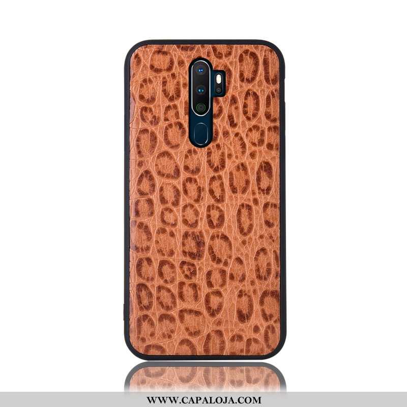 Capa Oppo A5 2020 Couro Legitimo Roxa Telemóvel Traseira Roxo, Capas Oppo A5 2020 Protetoras Comprar