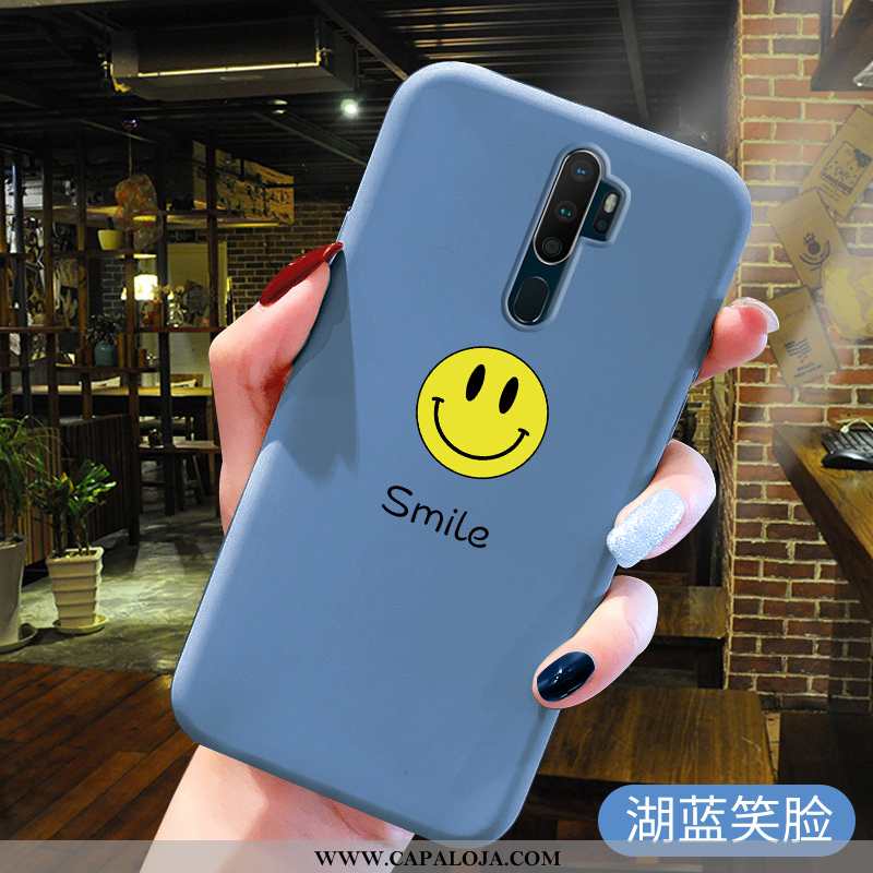 Capa Oppo A5 2020 Silicone Protetoras Pintado Cases Azul, Capas Oppo A5 2020 Soft Venda