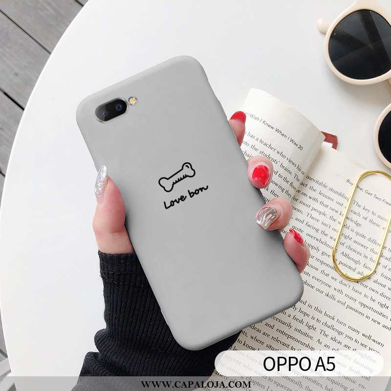 Capa Oppo A5 Bonitos Silicone Estiloso Casal Cinza, Capas Oppo A5 Tendencia Baratas