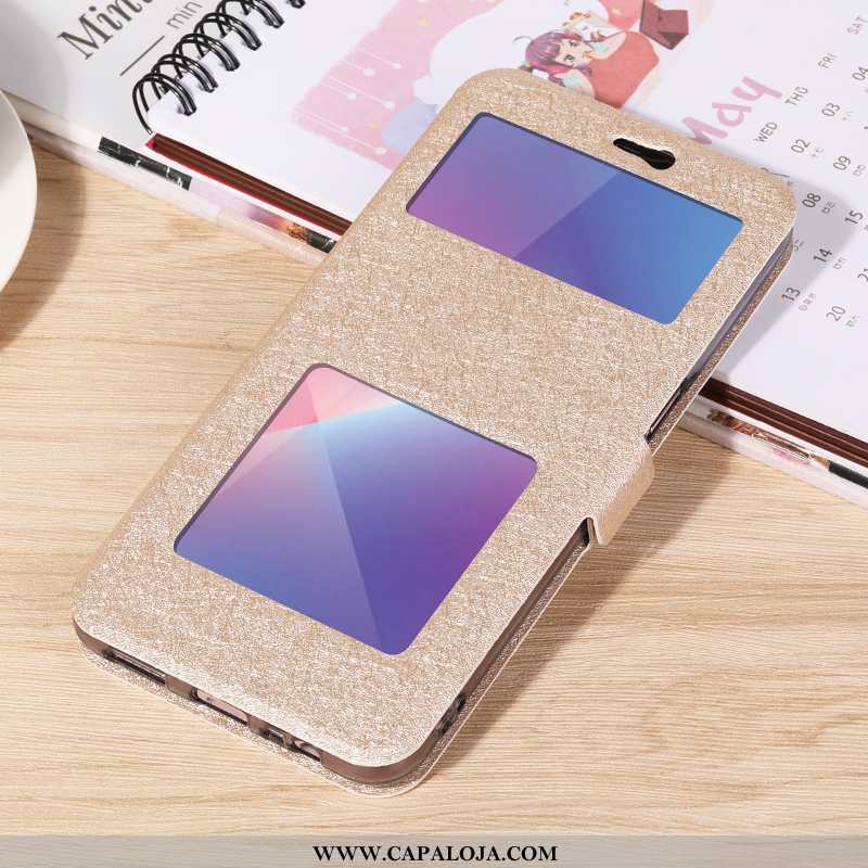 Capa Oppo A5 Couro Completa Dourado Feminino, Capas Oppo A5 Protetoras Comprar