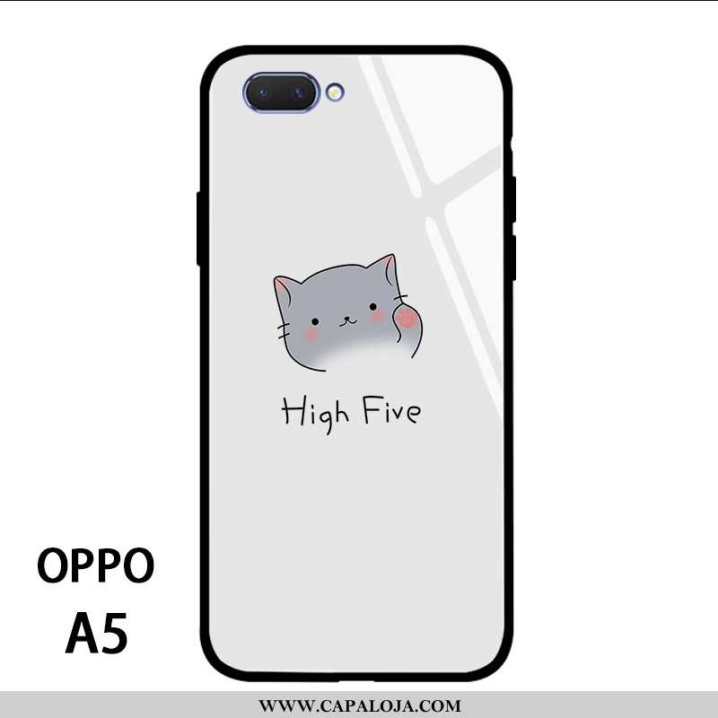 Capa Oppo A5 Desenho Animado Malha Gato Antiqueda Branco, Capas Oppo A5 Fofas Comprar