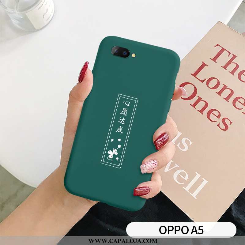 Capa Oppo A5 Silicone Coração Feminino Cases Verde, Capas Oppo A5 Estilosas Venda