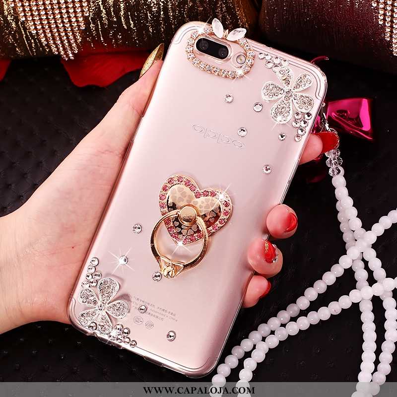 Capa Oppo A5 Silicone Soft Tendencia Antiqueda Rosa, Capas Oppo A5 Strass Venda