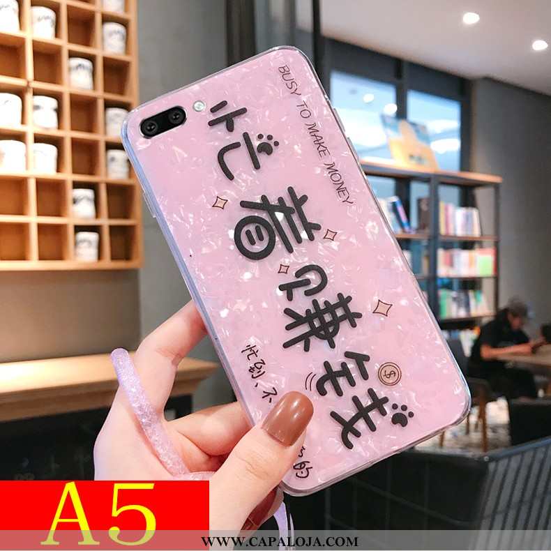 Capa Oppo A5 Transparente Tendencia Feminino Soft Rosa, Capas Oppo A5 Bonitos Venda