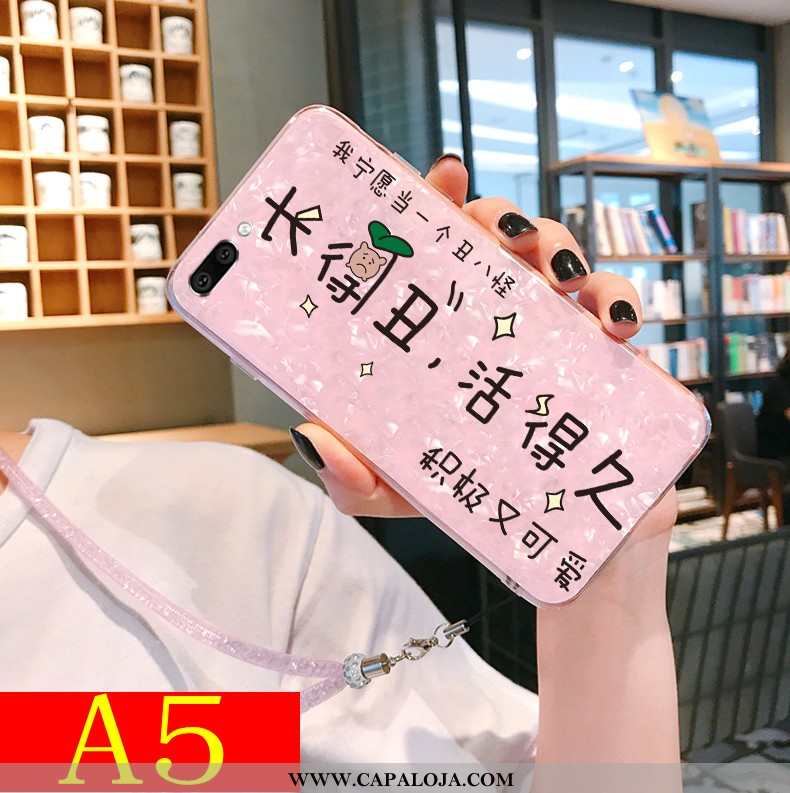 Capa Oppo A5 Transparente Tendencia Feminino Soft Rosa, Capas Oppo A5 Bonitos Venda