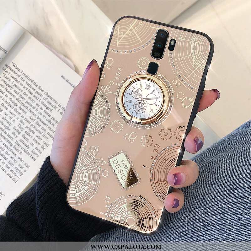 Capa Oppo A9 2020 Cravejado Luxo Malha Feminino Branco, Capas Oppo A9 2020 Personalizado Promoção