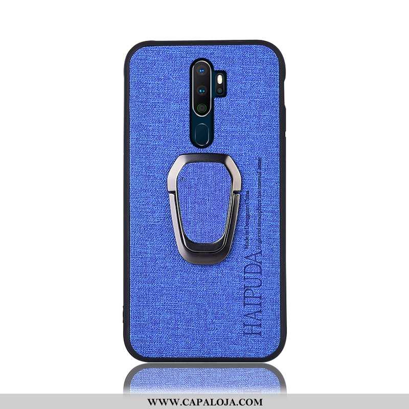 Capa Oppo A9 2020 Protetoras Cinza Suporte Telemóvel, Capas Oppo A9 2020 Linho Barato