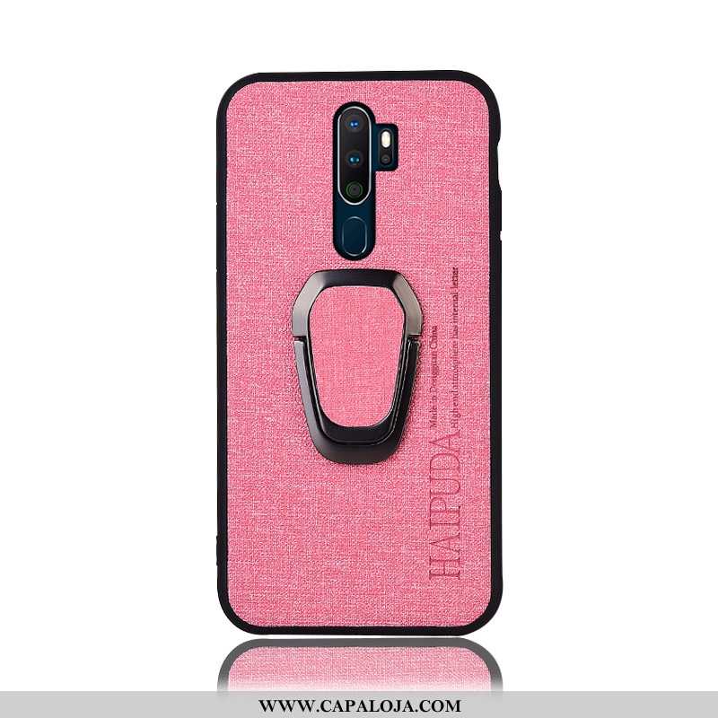 Capa Oppo A9 2020 Protetoras Cinza Suporte Telemóvel, Capas Oppo A9 2020 Linho Barato