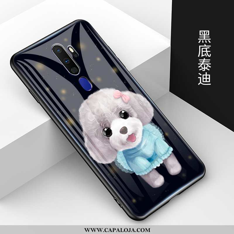 Capa Oppo A9 2020 Vidro Desenho Animado Vermelha Casal Preto, Capas Oppo A9 2020 Estiloso Comprar