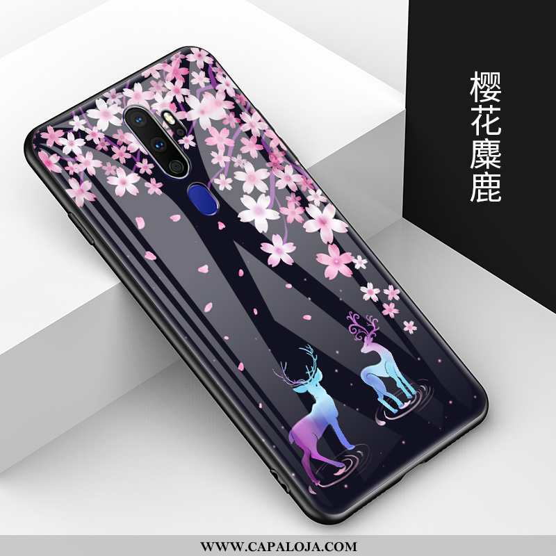 Capa Oppo A9 2020 Vidro Desenho Animado Vermelha Casal Preto, Capas Oppo A9 2020 Estiloso Comprar