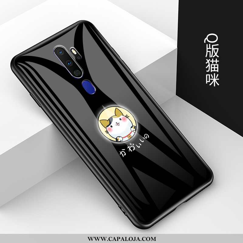 Capa Oppo A9 2020 Vidro Desenho Animado Vermelha Casal Preto, Capas Oppo A9 2020 Estiloso Comprar