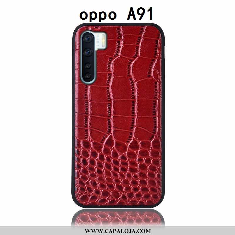 Capa Oppo A91 Couro Genuíno Capas Traseira Antiqueda Castanho, Oppo A91 Protetoras Venda