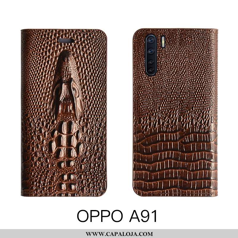 Capa Oppo A91 Couro Legitimo Capas Cases Feminino Amarelo, Oppo A91 Couro Promoção