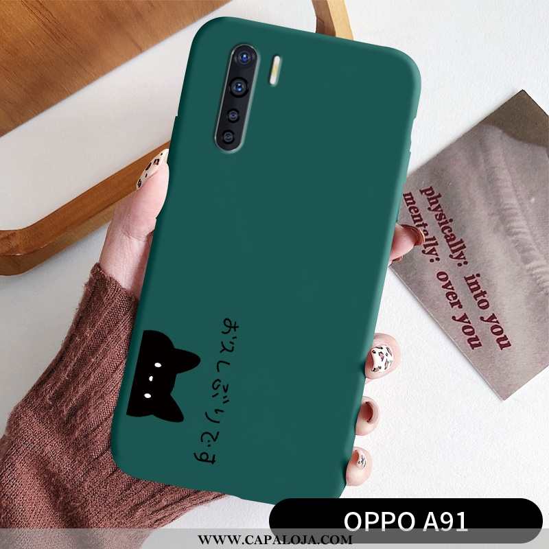 Capa Oppo A91 Criativas Telinha Gato Cases Verde, Capas Oppo A91 Fofas Online