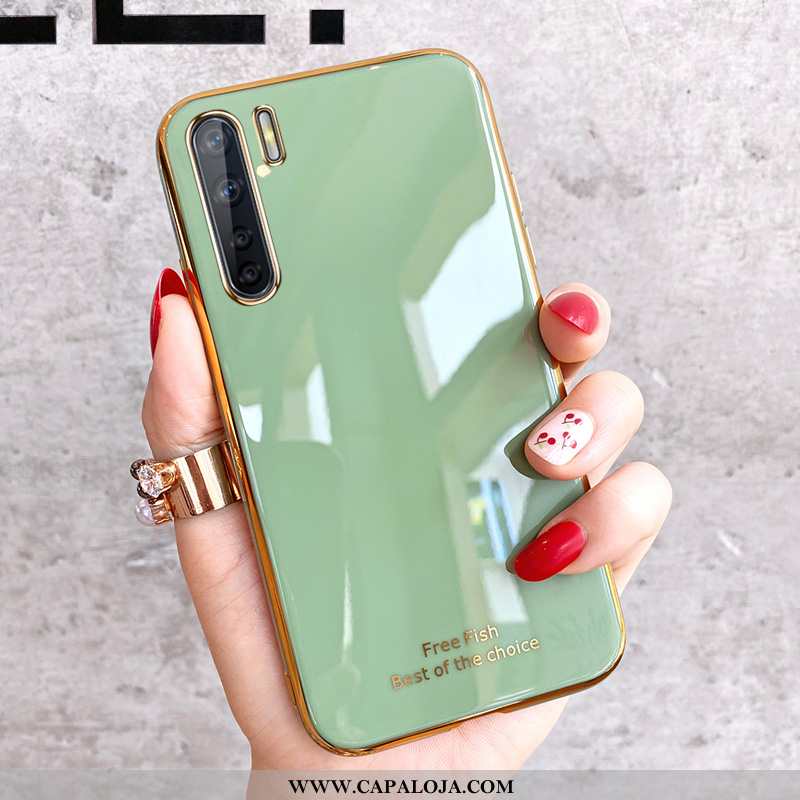 Capa Oppo A91 Fofas Malha Capas Minimalista Verde, Oppo A91 Tendencia Barato