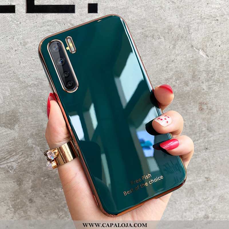 Capa Oppo A91 Fofas Malha Capas Minimalista Verde, Oppo A91 Tendencia Barato