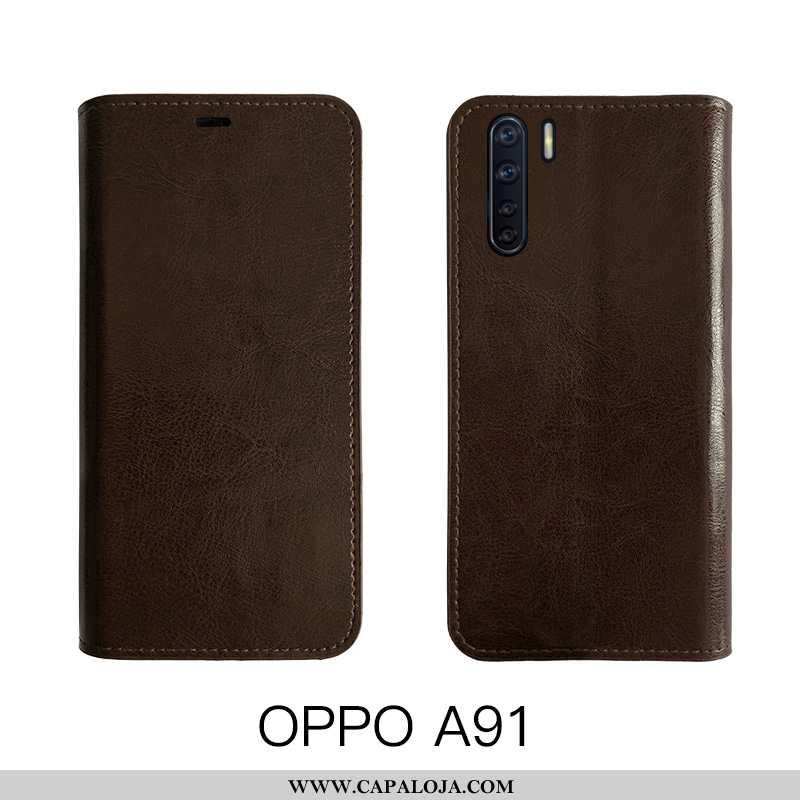 Capa Oppo A91 Protetoras Capas Cases Vaca Castanho, Oppo A91 Couro Genuíno Baratos