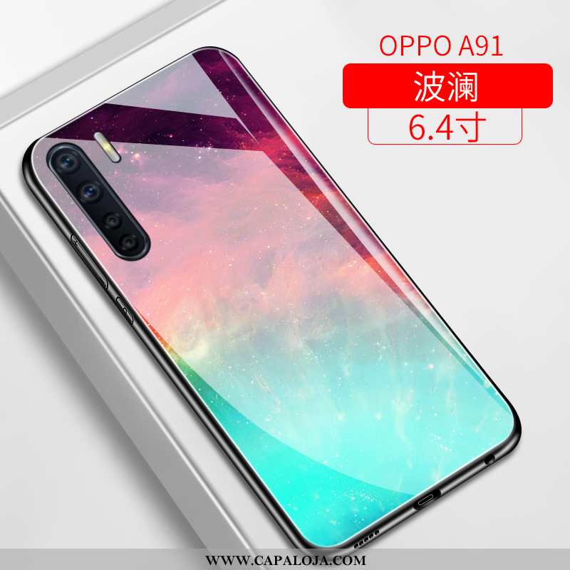 Capa Oppo A91 Tendencia Vidro Claro Silicone Roxo, Capas Oppo A91 Soft Online