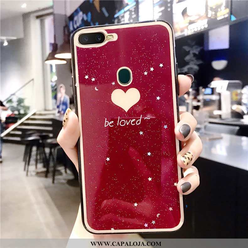 Capa Oppo Ax7 Tendencia Minimalista Antiqueda Capas Vermelho, Oppo Ax7 Criativas Baratas