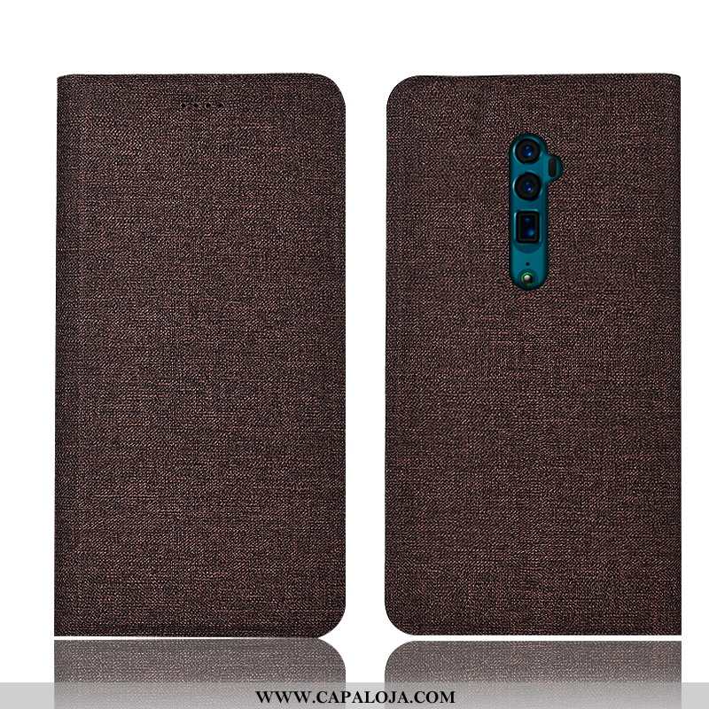 Capa Oppo Reno 10x Zoom Linho Telemóvel Cases Protetoras Cinza, Capas Oppo Reno 10x Zoom Couro Compr