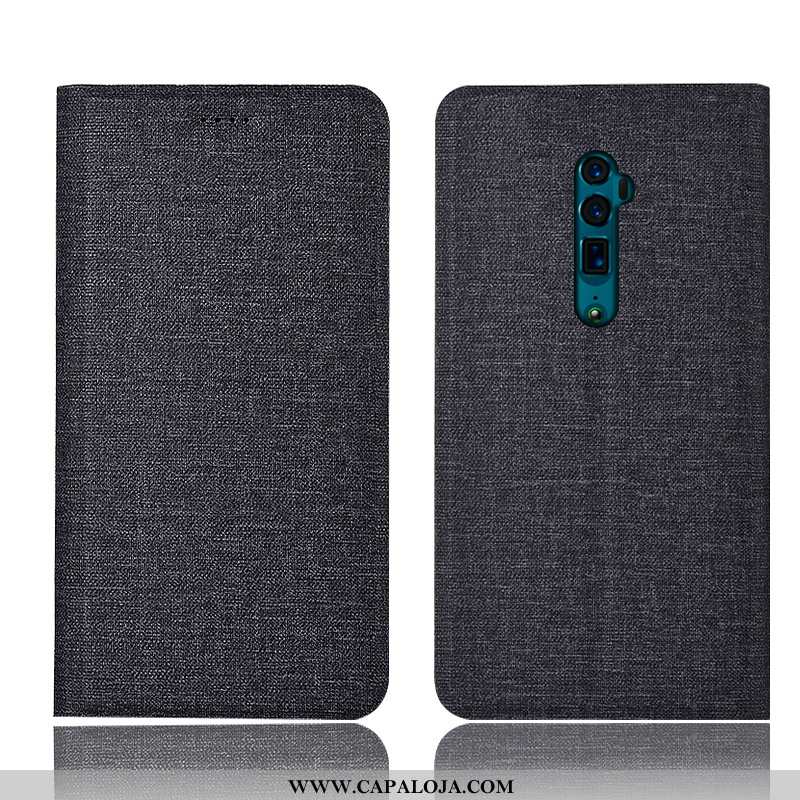 Capa Oppo Reno 10x Zoom Linho Telemóvel Cases Protetoras Cinza, Capas Oppo Reno 10x Zoom Couro Compr