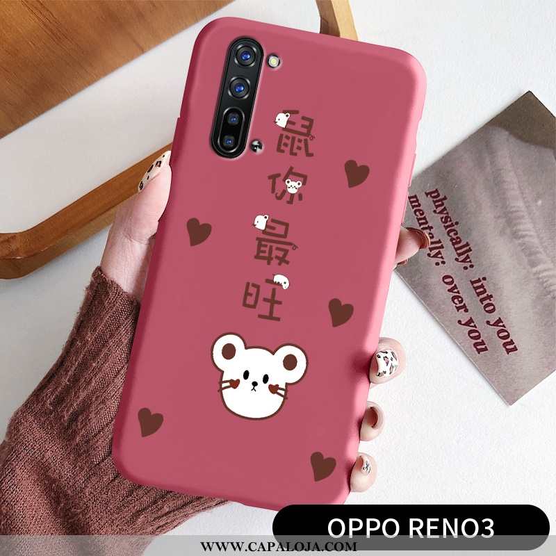 Capa Oppo Reno 3 Bonitos Antiqueda Cases Protetoras Vermelho, Capas Oppo Reno 3 Slim Barato