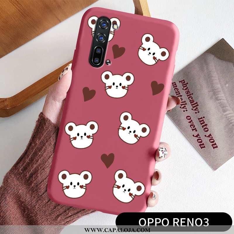 Capa Oppo Reno 3 Bonitos Antiqueda Cases Protetoras Vermelho, Capas Oppo Reno 3 Slim Barato