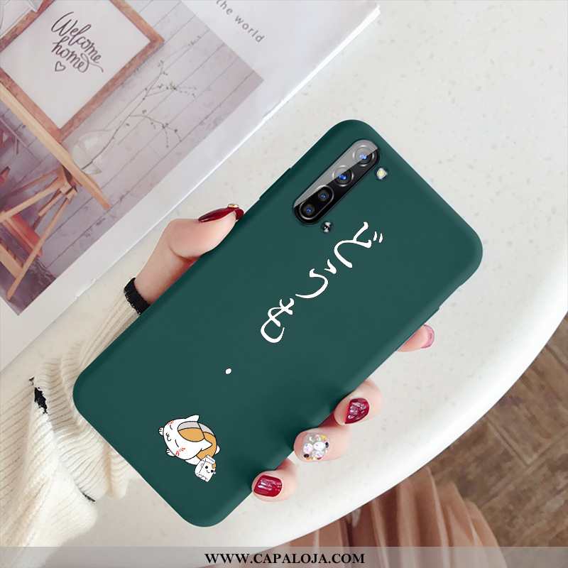 Capa Oppo Reno 3 Criativas Feminino Casal Coração Verde, Capas Oppo Reno 3 Desenho Animado Barato