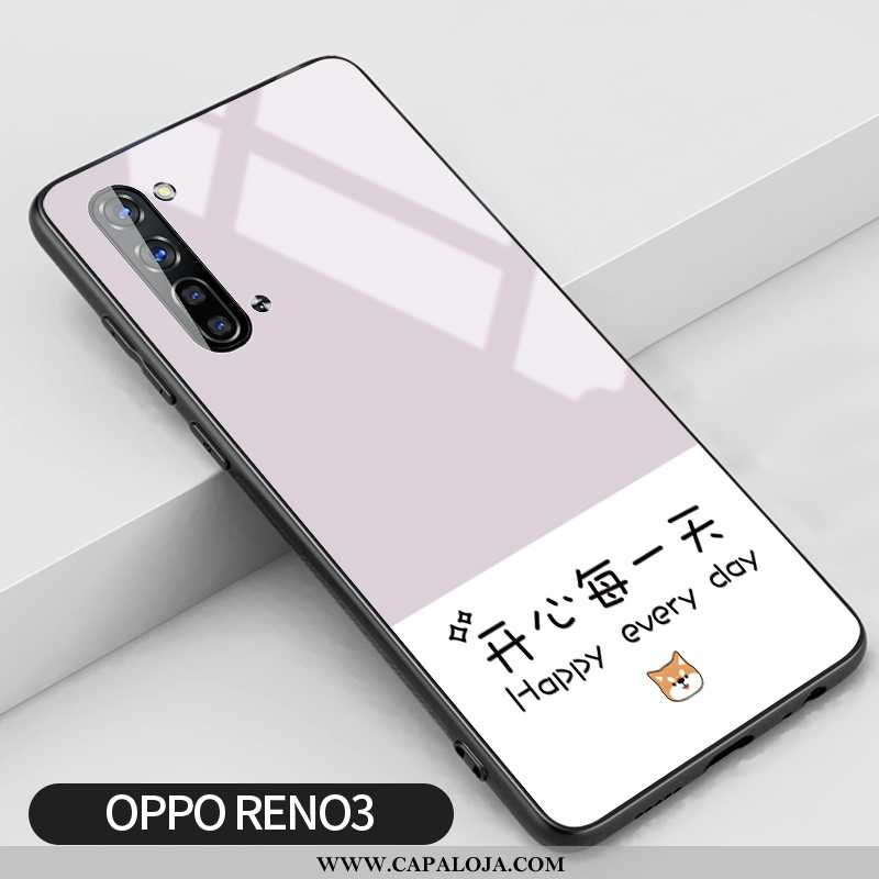 Capa Oppo Reno 3 Criativas Protetoras Telemóvel Silicone Rosa, Capas Oppo Reno 3 Tendencia Barato