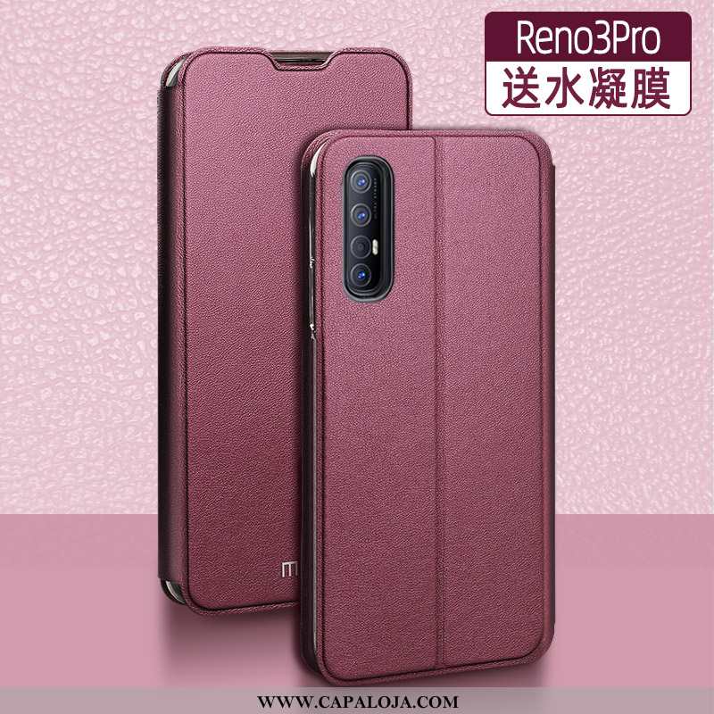 Capa Oppo Reno 3 Pro Protetoras Nova Cases Couro Preto, Capas Oppo Reno 3 Pro Silicone Venda