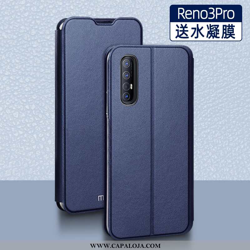 Capa Oppo Reno 3 Pro Protetoras Nova Cases Couro Preto, Capas Oppo Reno 3 Pro Silicone Venda