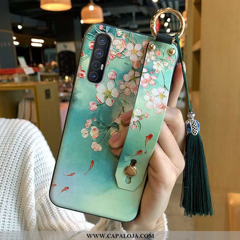 Capa Oppo Reno 3 Pro Soft Telemóvel Feminino Franja Verde, Capas Oppo Reno 3 Pro Comprar