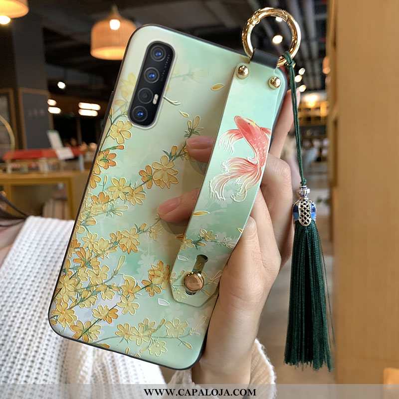 Capa Oppo Reno 3 Pro Soft Telemóvel Feminino Franja Verde, Capas Oppo Reno 3 Pro Comprar