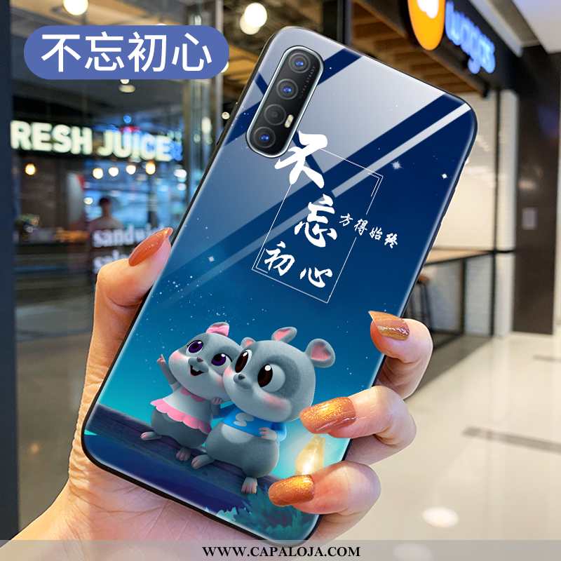 Capa Oppo Reno 3 Pro Vidro Feminino Azul Cases, Capas Oppo Reno 3 Pro Protetoras Promoção