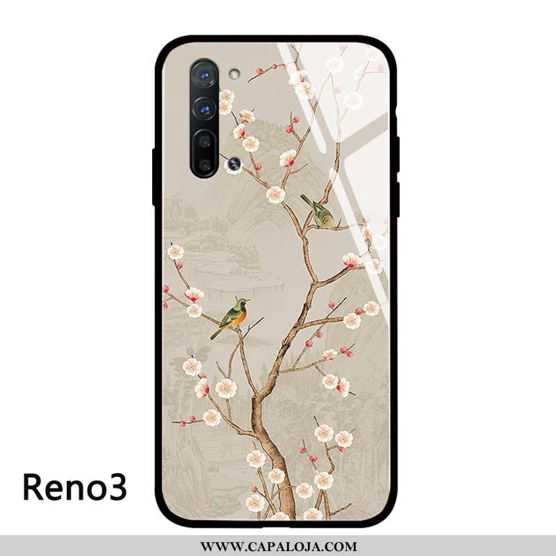 Capa Oppo Reno 3 Silicone Completa Tendencia Telemóvel Bege, Capas Oppo Reno 3 Vidro Online