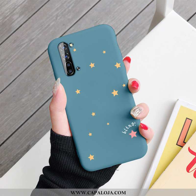 Capa Oppo Reno 3 Silicone Feminino Completa Malha Azul, Capas Oppo Reno 3 Criativas Baratos