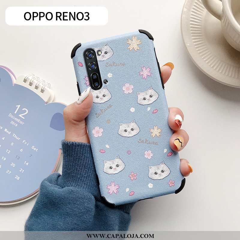 Capa Oppo Reno 3 Slim Seda Telemóvel Nova Azul, Capas Oppo Reno 3 Soft Comprar